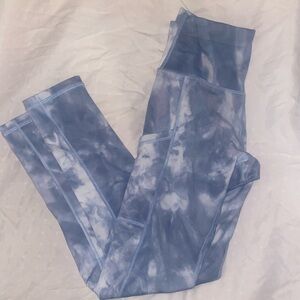 Aerie cloud print blue athletic tights/leggings with side pockets